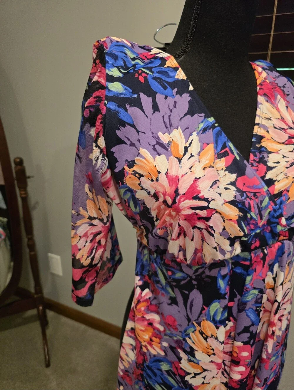 Coco Reef Floral One-Piece Swimdress in Navy, Purple, Pink, Peach - Picture 2 of 10